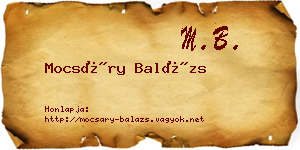 Mocsáry Balázs névjegykártya