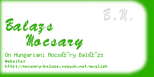 balazs mocsary business card